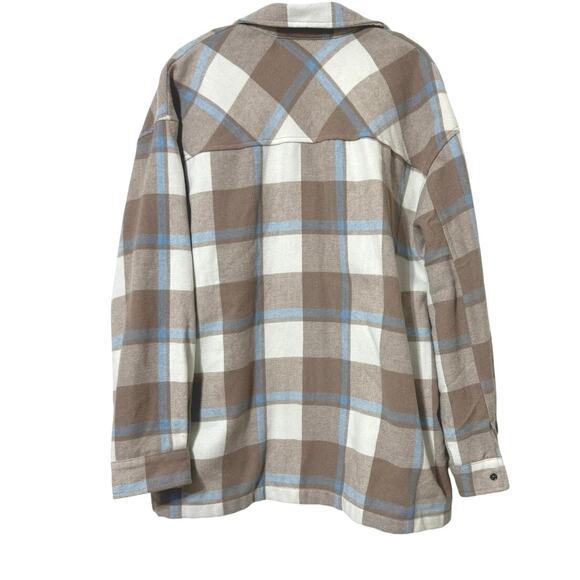 HFX Women’s Size Large Wool Blend Snap Closure Plaid Shacket Shirt Jacket - Picture 9 of 11
